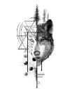 Wolf Trees Temporary Tattoo